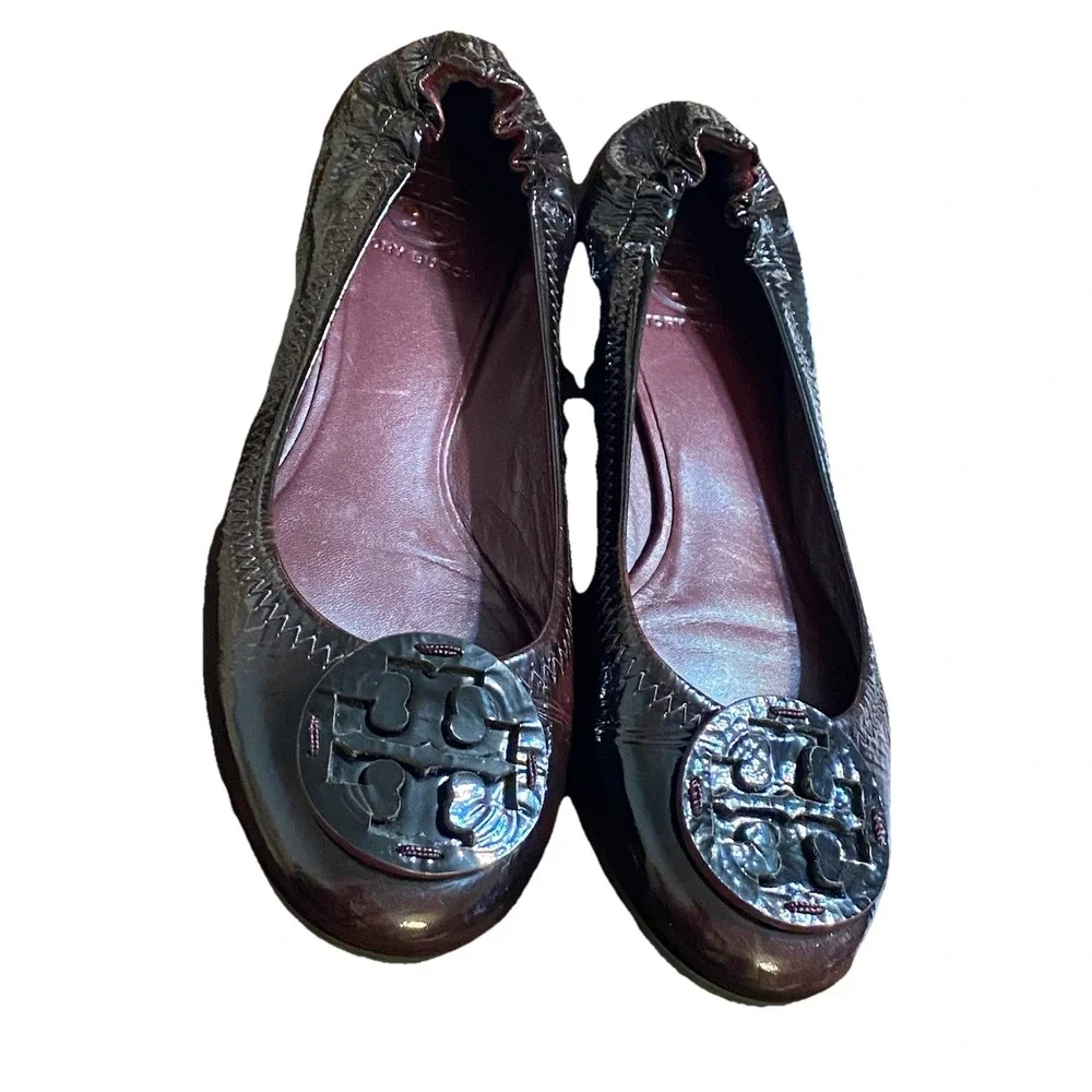Tory Burch Womens Ballet Flats Dark Purple Color Size 7,5 /8 M In Mint Cond
